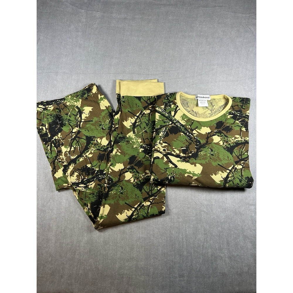Seventh Avenue Men's Camouflage Thermal Underwear Set Size 2XL